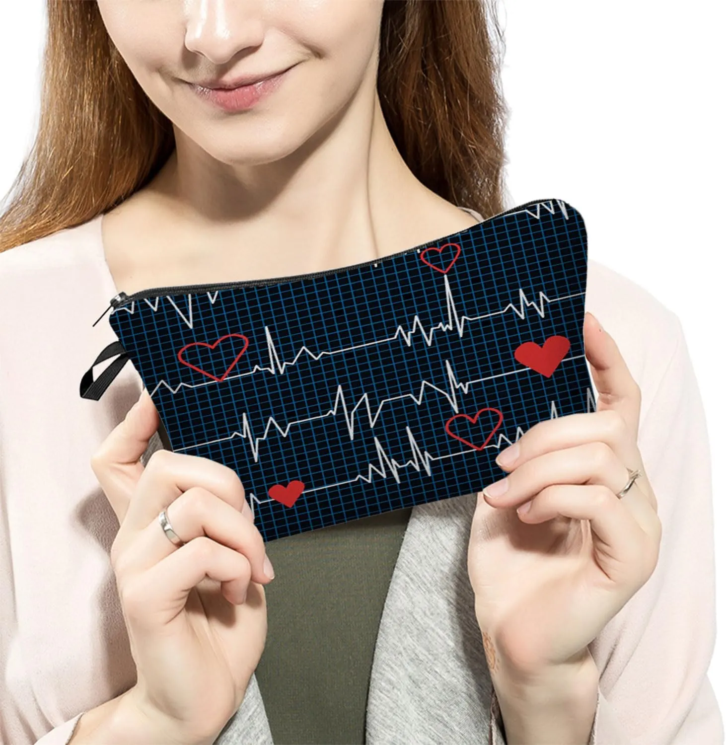 Nurse Cosmetic Bag Cute Makeup Bag for Purse Travel Toiletry Zipper Pouch Nurse Graduation Gifts Medical Assistant Makeup Bag for Nurse Girls Women