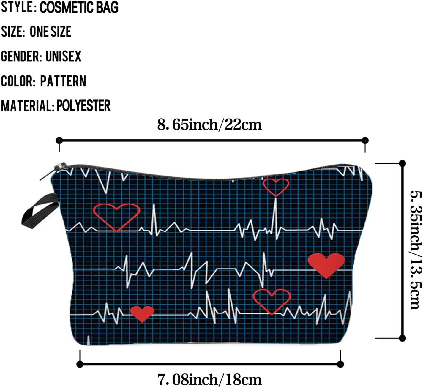 Nurse Cosmetic Bag Cute Makeup Bag for Purse Travel Toiletry Zipper Pouch Nurse Graduation Gifts Medical Assistant Makeup Bag for Nurse Girls Women