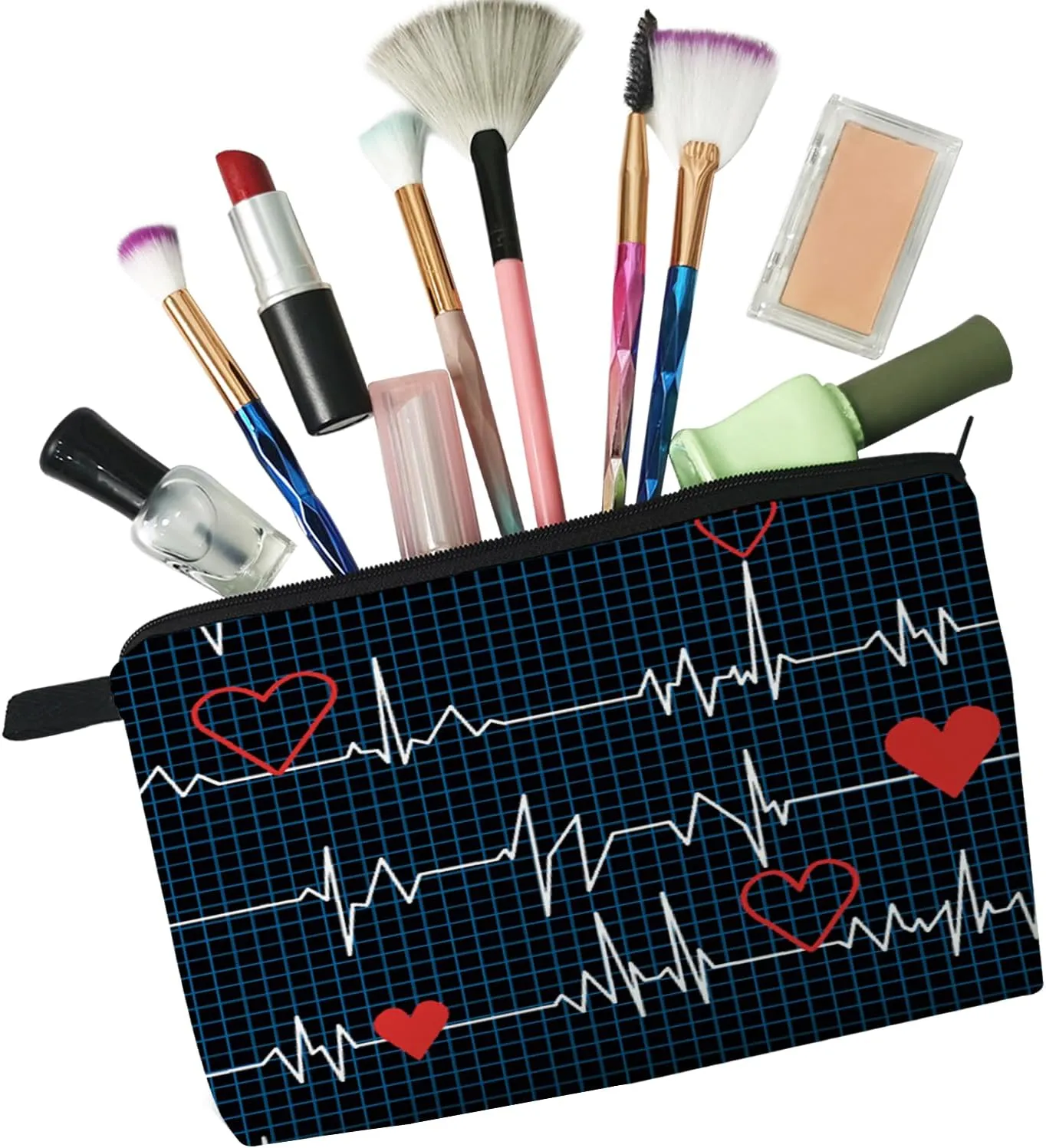 Nurse Cosmetic Bag Cute Makeup Bag for Purse Travel Toiletry Zipper Pouch Nurse Graduation Gifts Medical Assistant Makeup Bag for Nurse Girls Women