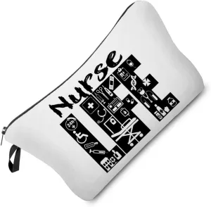 Nurse Makeup Bag Nurse Life Organizer Bag Zipper Pouch Medical Supply Pattern Cosmetic Bag Nurse Accessories Appreciation Present for Nurse Women Friends