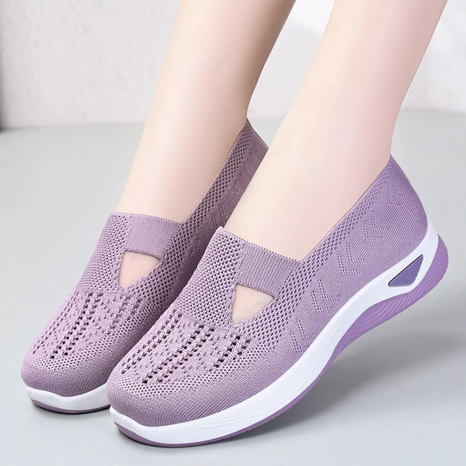 Orthopedic Walking Shoes for Plantar Fasciitis Relief Womens Slip On Sneakers with Arch Support Comfortable Casual Loafers Diabetic Foot Pain