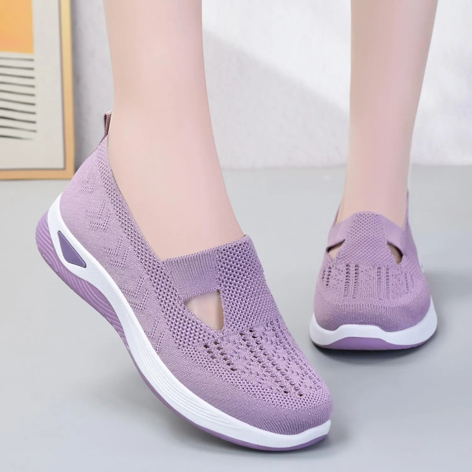 Orthopedic Walking Shoes for Plantar Fasciitis Relief Womens Slip On Sneakers with Arch Support Comfortable Casual Loafers Diabetic Foot Pain