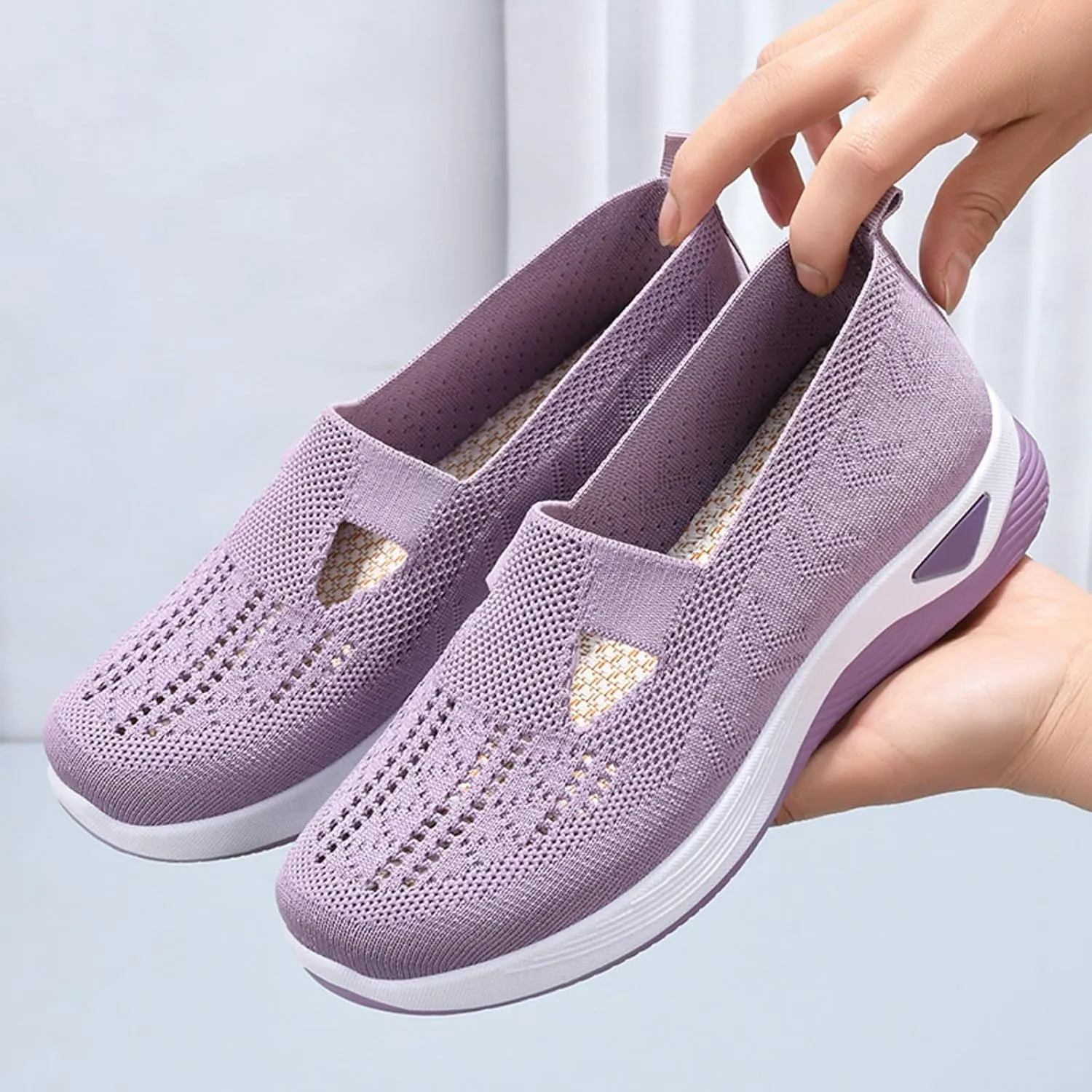 Orthopedic Walking Shoes for Plantar Fasciitis Relief Womens Slip On Sneakers with Arch Support Comfortable Casual Loafers Diabetic Foot Pain
