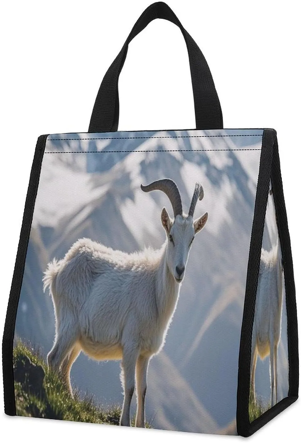 Outdoor Cooler Bags, Goat on Hillside Printed Cooler Bag, Insulated Tote Bag, Grocery Tote Bag