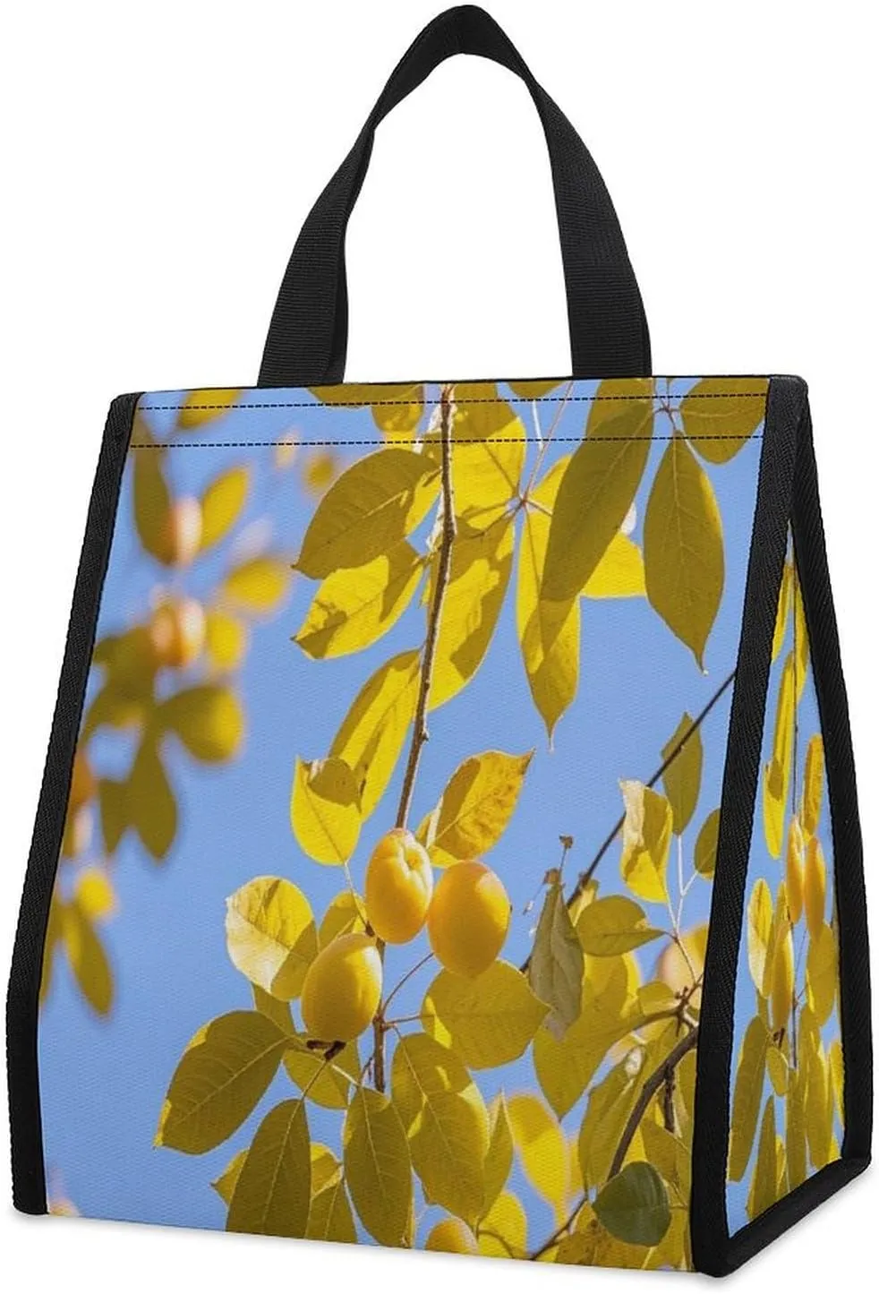 Outdoor Cooler Bags, Lemon Tree Printed Cooler Bag, Insulated Tote Bag, Grocery Tote Bag
