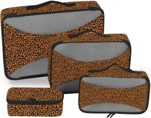 Packing Cubes for Suitcases Set of 4 Luggage Cubes for Packing Packing Cubes for Travel Women Pqcking Cubes Leopard Printed