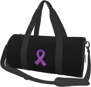 Pancreatic Cancer Awareness Purple Ribbon Convertible Garment Bag with Shoulder Strap, Carry on Garment Duffel Bag for Men Women - Rolling Foldable for Travel Luggage Bags (Black)