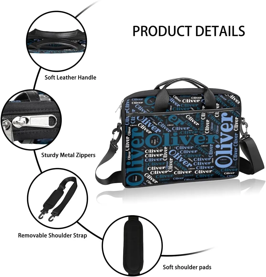 Personalized Laptop Bag Case Briefcases for Men Women, Computer Cases for Laptops, Tablet Shoulder Bag Carrying Case