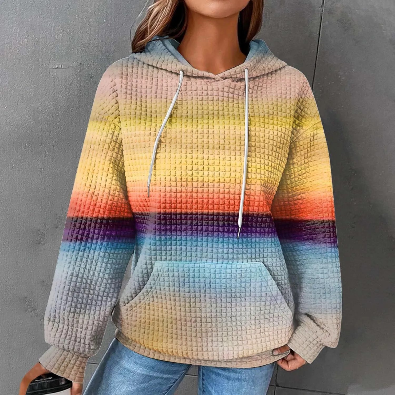 Plus Size Hoodies for Women 2024 Trendy Drawstring Pullover Sweatshirts Y2k Oversized Hoodies with Pockets