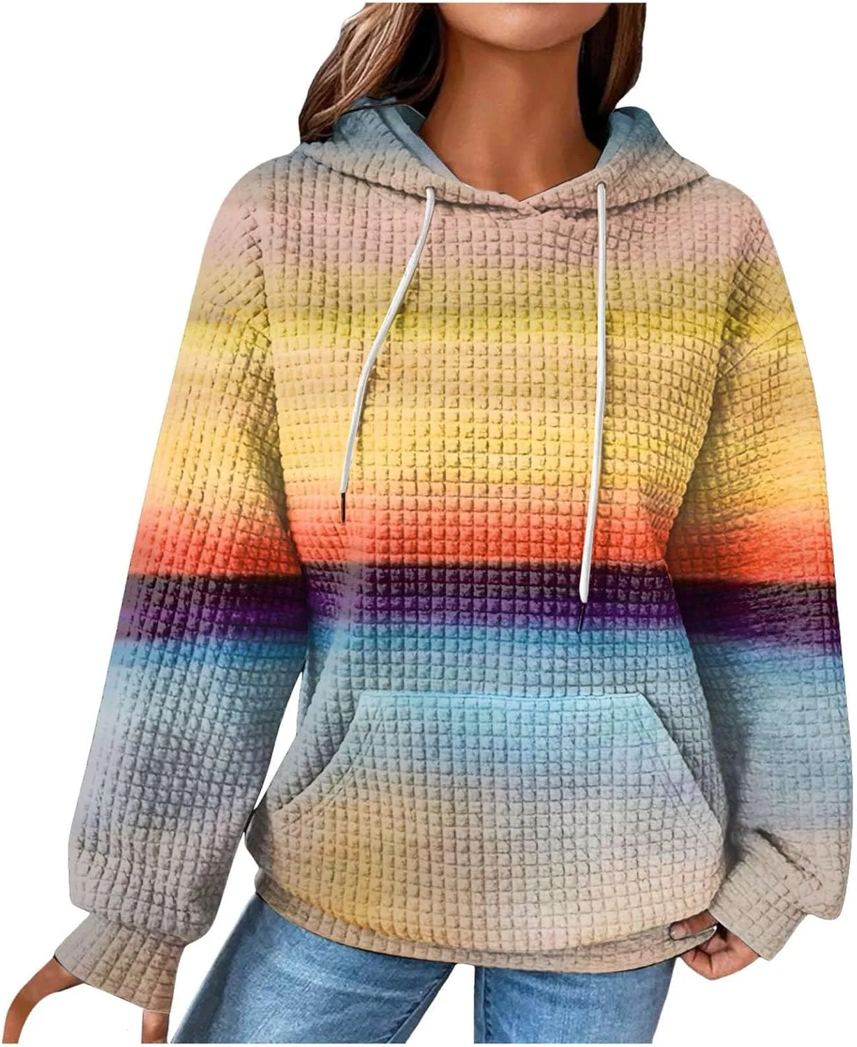 Plus Size Hoodies for Women 2024 Trendy Drawstring Pullover Sweatshirts Y2k Oversized Hoodies with Pockets