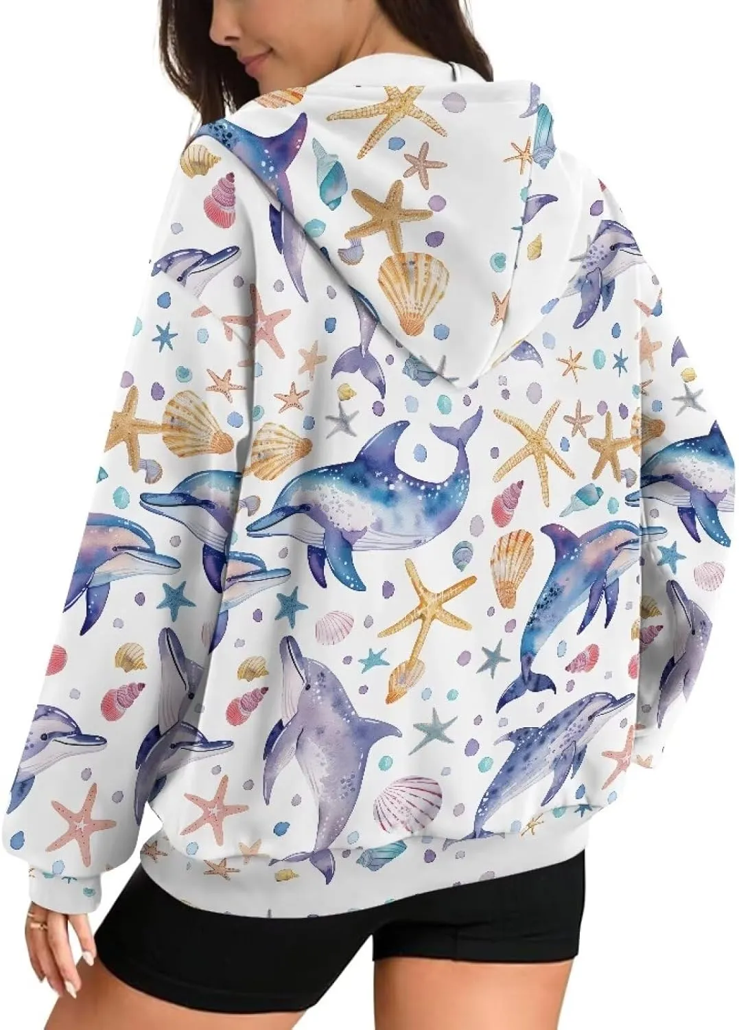 Poceacles Womens Oversized Hoodies Zip Up Fleece Jacket Coat Dropped Shoulder Long Sleeve Cardigan Outwear Y2K Hoodie XS-4XL