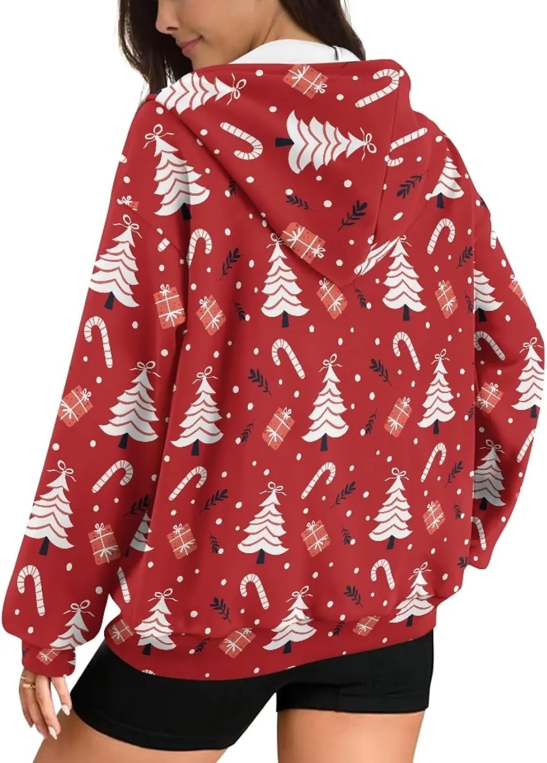 Poceacles Womens Oversized Hoodies Zip Up Fleece Jacket Coat Dropped Shoulder Long Sleeve Cardigan Outwear Y2K Hoodie XS-4XL
