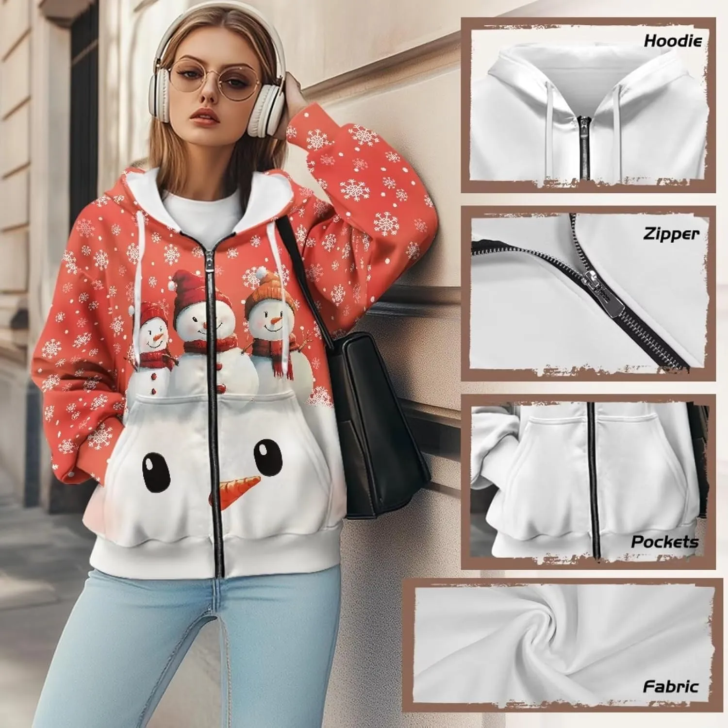 Poceacles Womens Oversized Hoodies Zip Up Fleece Jacket Coat Dropped Shoulder Long Sleeve Cardigan Outwear Y2K Hoodie XS-4XL