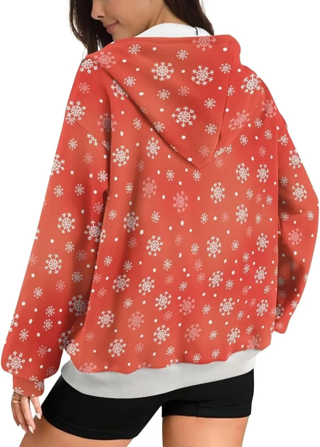 Poceacles Womens Oversized Hoodies Zip Up Fleece Jacket Coat Dropped Shoulder Long Sleeve Cardigan Outwear Y2K Hoodie XS-4XL