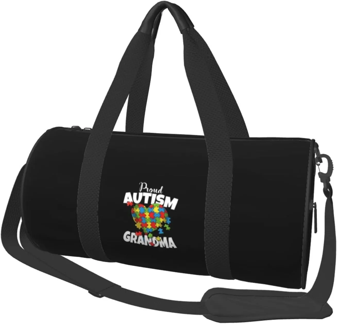 Proud Autism Grandma Convertible Garment Bag with Shoulder Strap, Carry on Garment Duffel Bag for Men Women - Rolling Foldable for Travel Luggage Bags (Black)