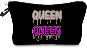 Queen Cosmetic Bag for Women Cute Small Makeup Bag for Purse Travel Toiletry Zipper Pouch for Girls Gift for Sisters Queen Makeup Bag for Her
