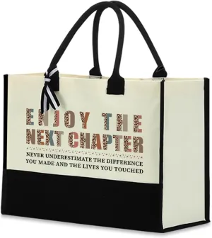 Retirement Gifts Waterproof Large Reusable Grocery Bags Tote Bag Going Away Leaving Farewell Gift for Women Coworker