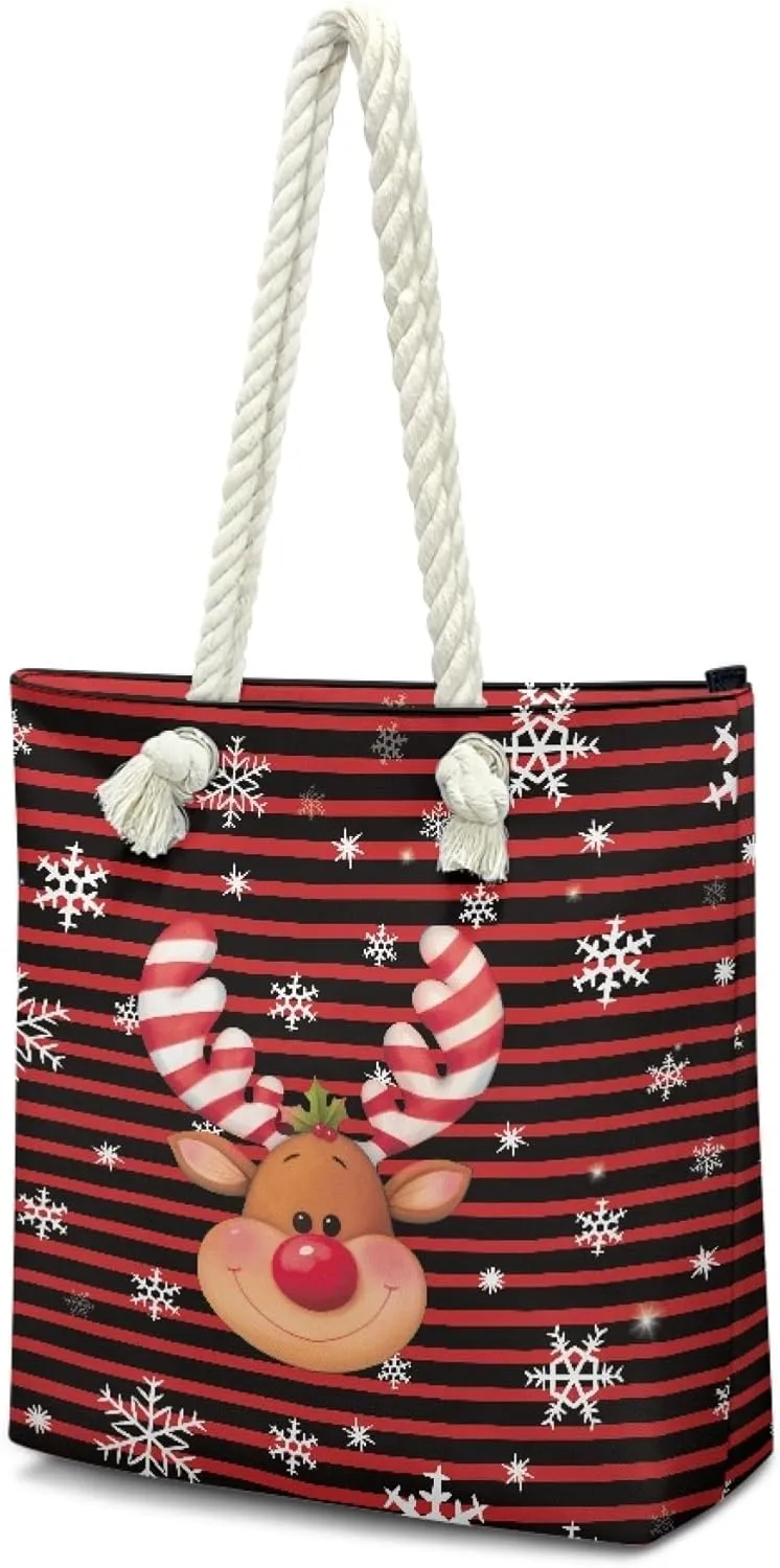 Reusable Grocery Bags Zippered Tote Bags for Women Large Capacity Beach Bag for Travel