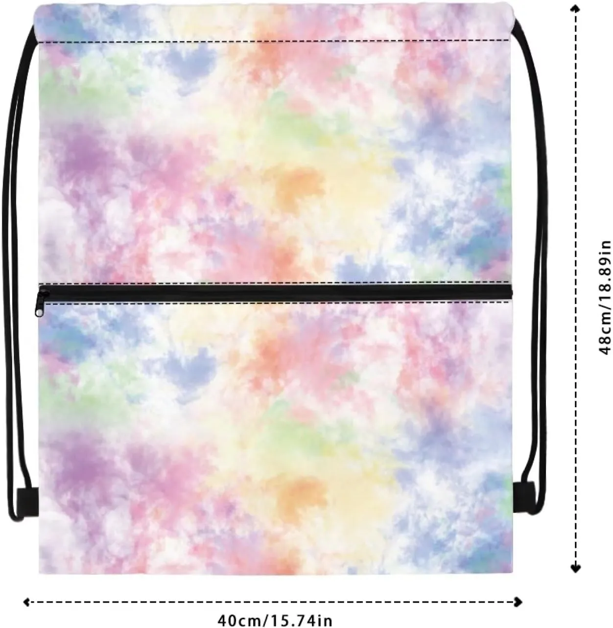 Rnyleeg Tie Dye Drawstring Bag for Women Girls Novelty Portable Shoulder Bag for Sports Gym Dance Swim Casual Sackpack
