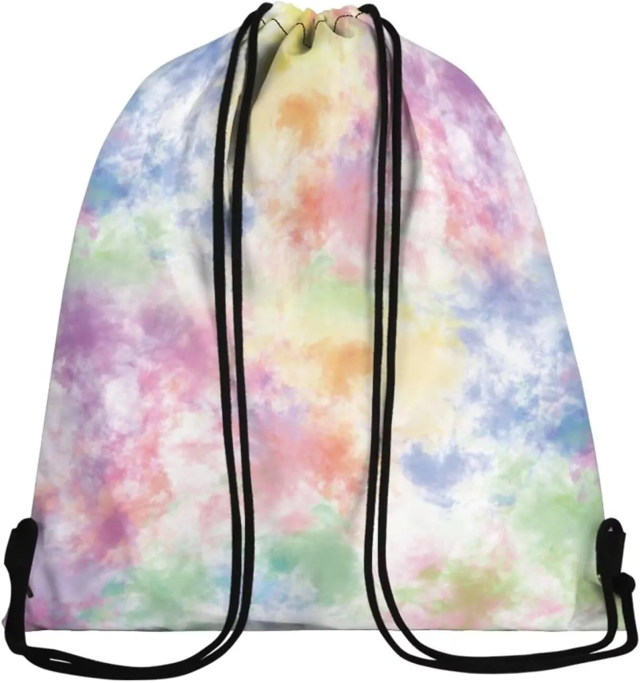 Rnyleeg Tie Dye Drawstring Bag for Women Girls Novelty Portable Shoulder Bag for Sports Gym Dance Swim Casual Sackpack