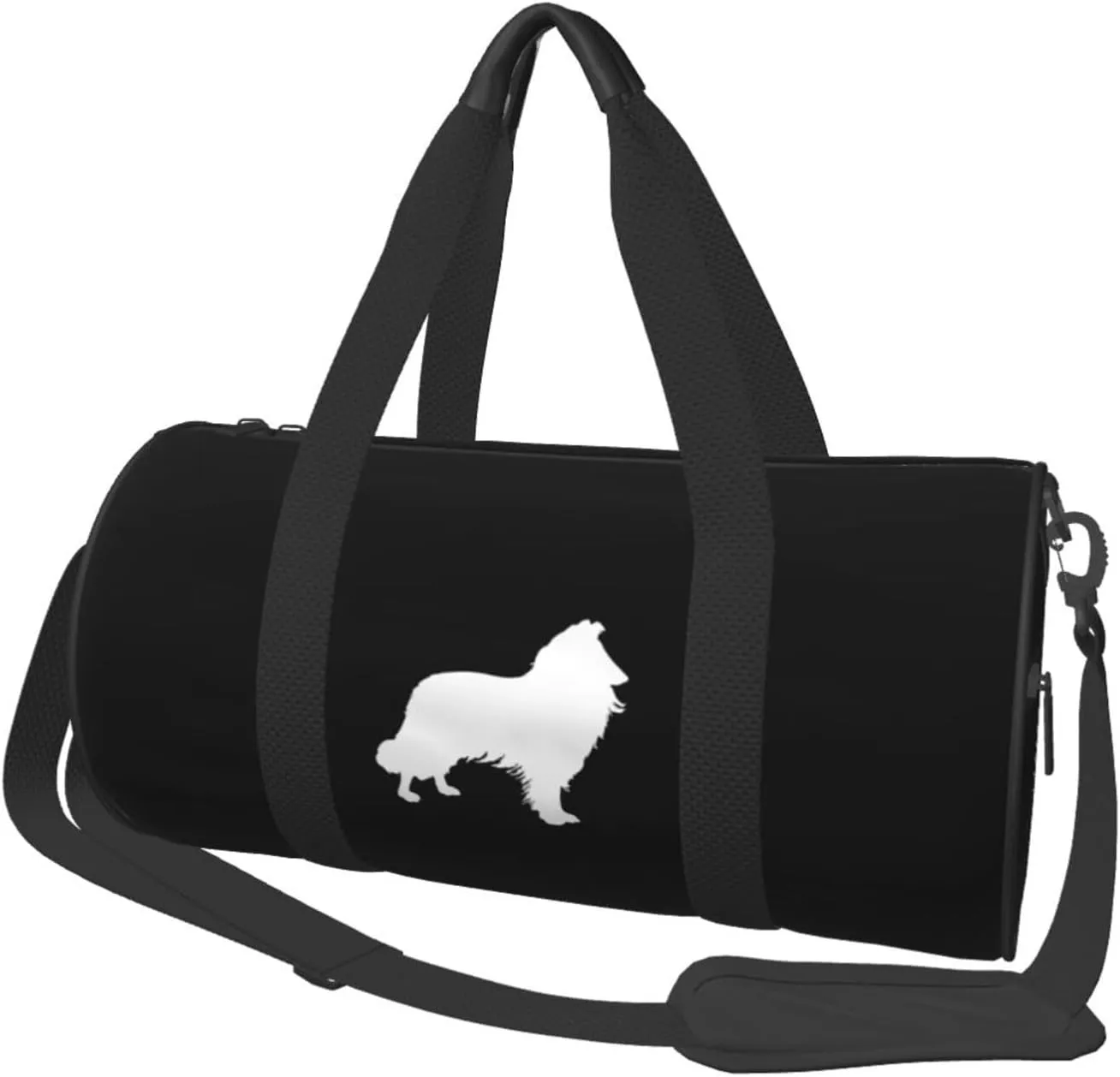 Rough Collie Convertible Garment Bag with Shoulder Strap, Carry on Garment Duffel Bag for Men Women - Rolling Foldable for Travel Luggage Bags (Black)