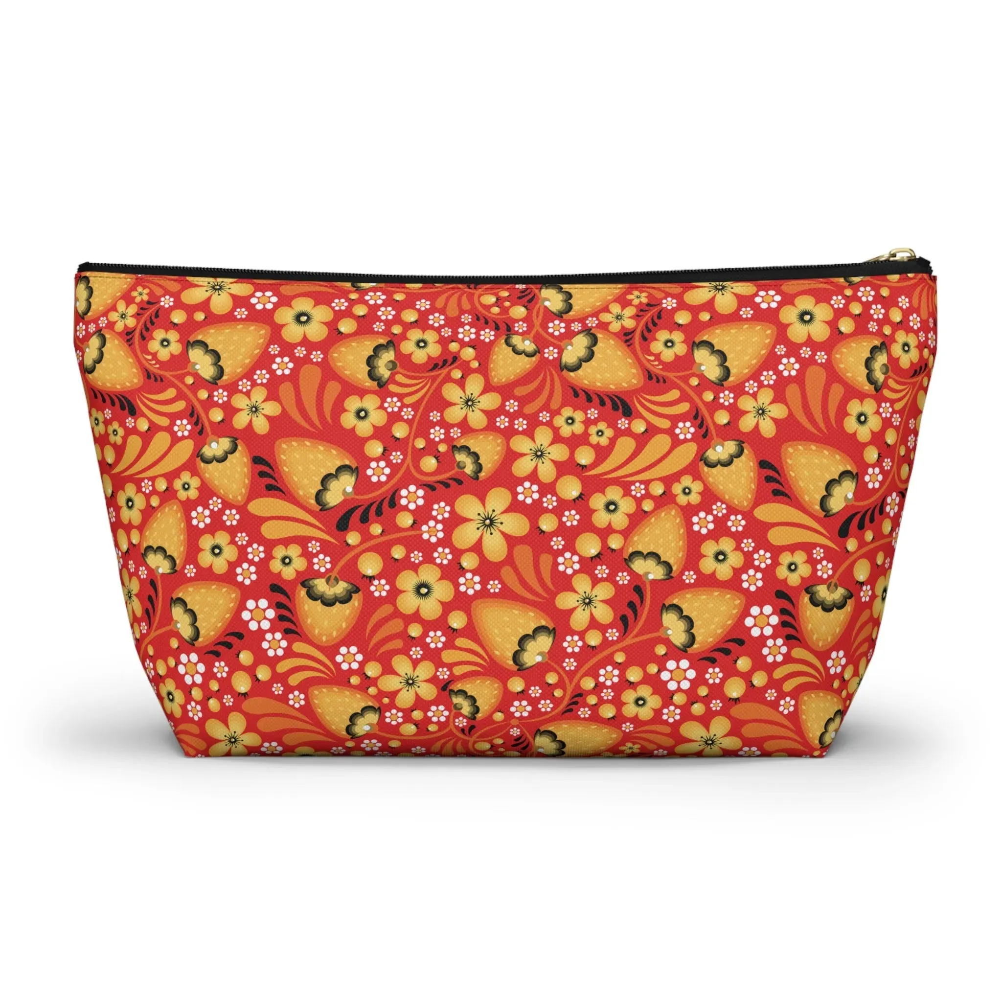 Russian Red Khokhloma Print Pouch
