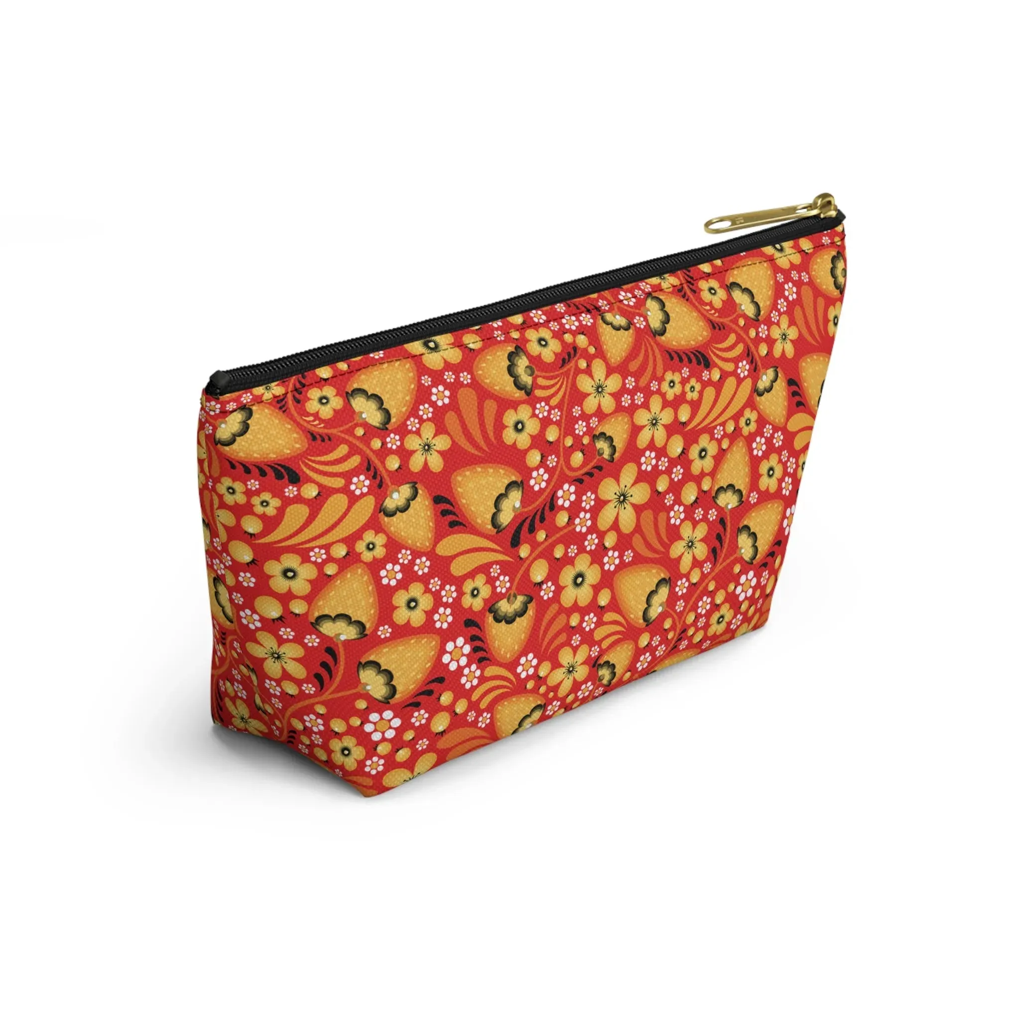 Russian Red Khokhloma Print Pouch