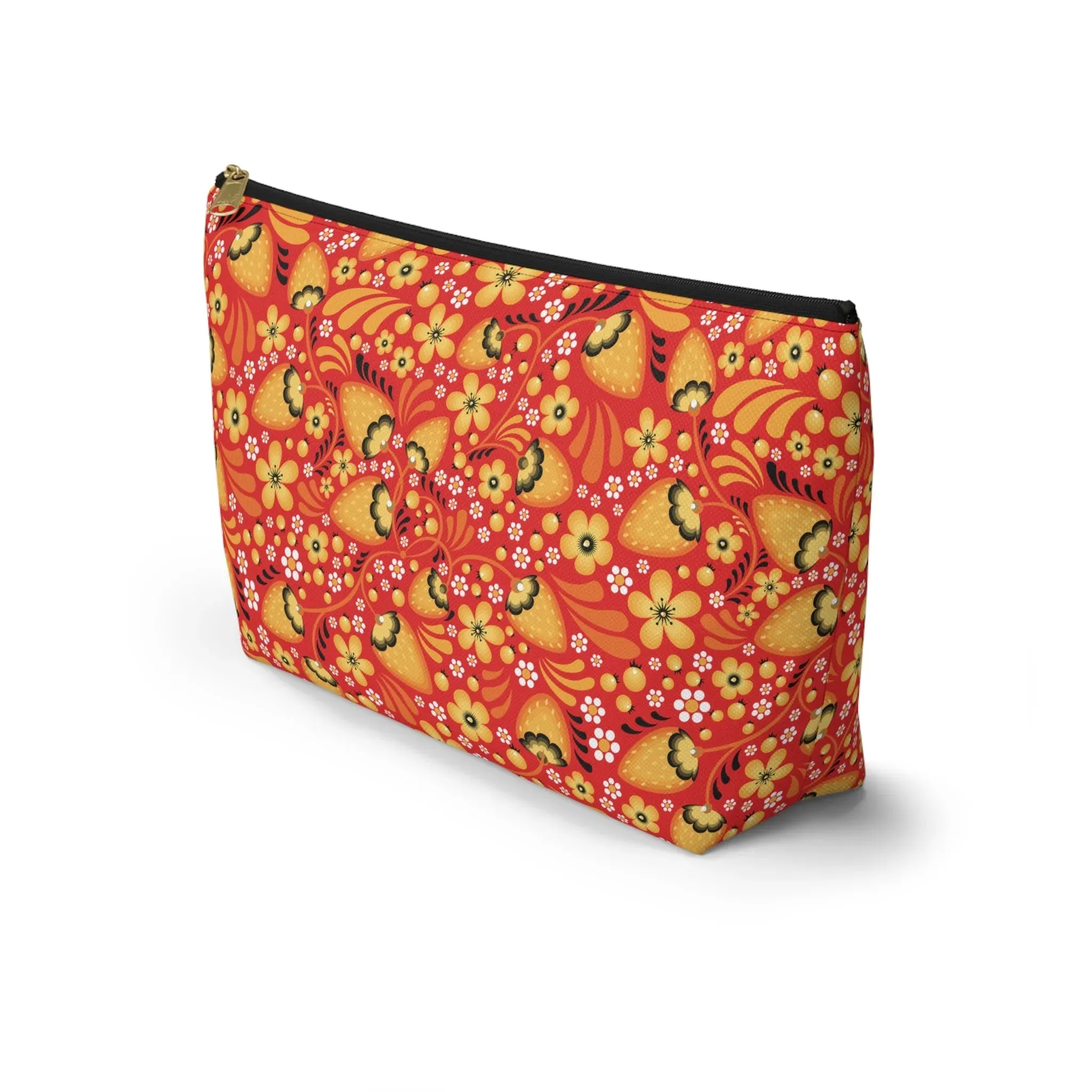 Russian Red Khokhloma Print Pouch
