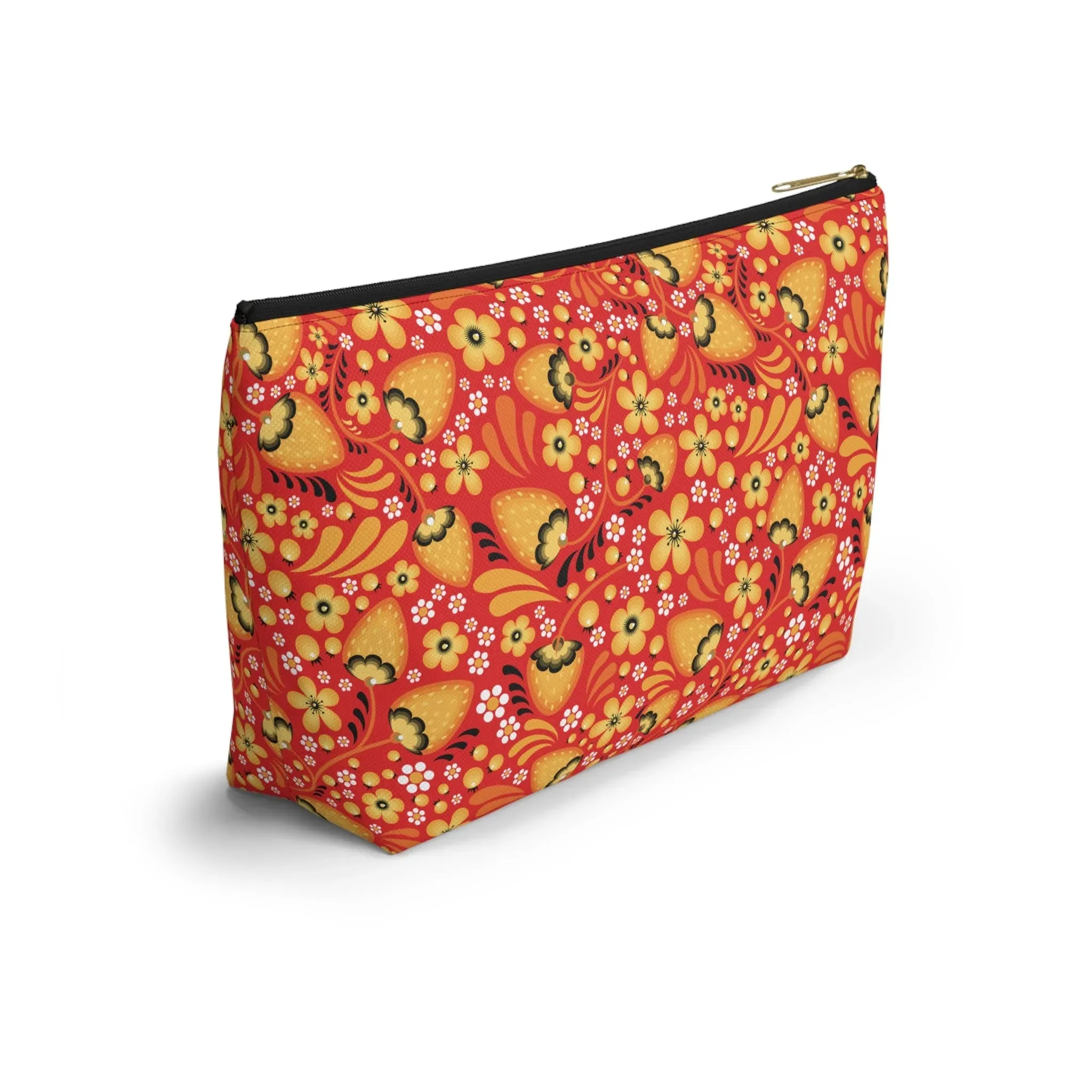 Russian Red Khokhloma Print Pouch