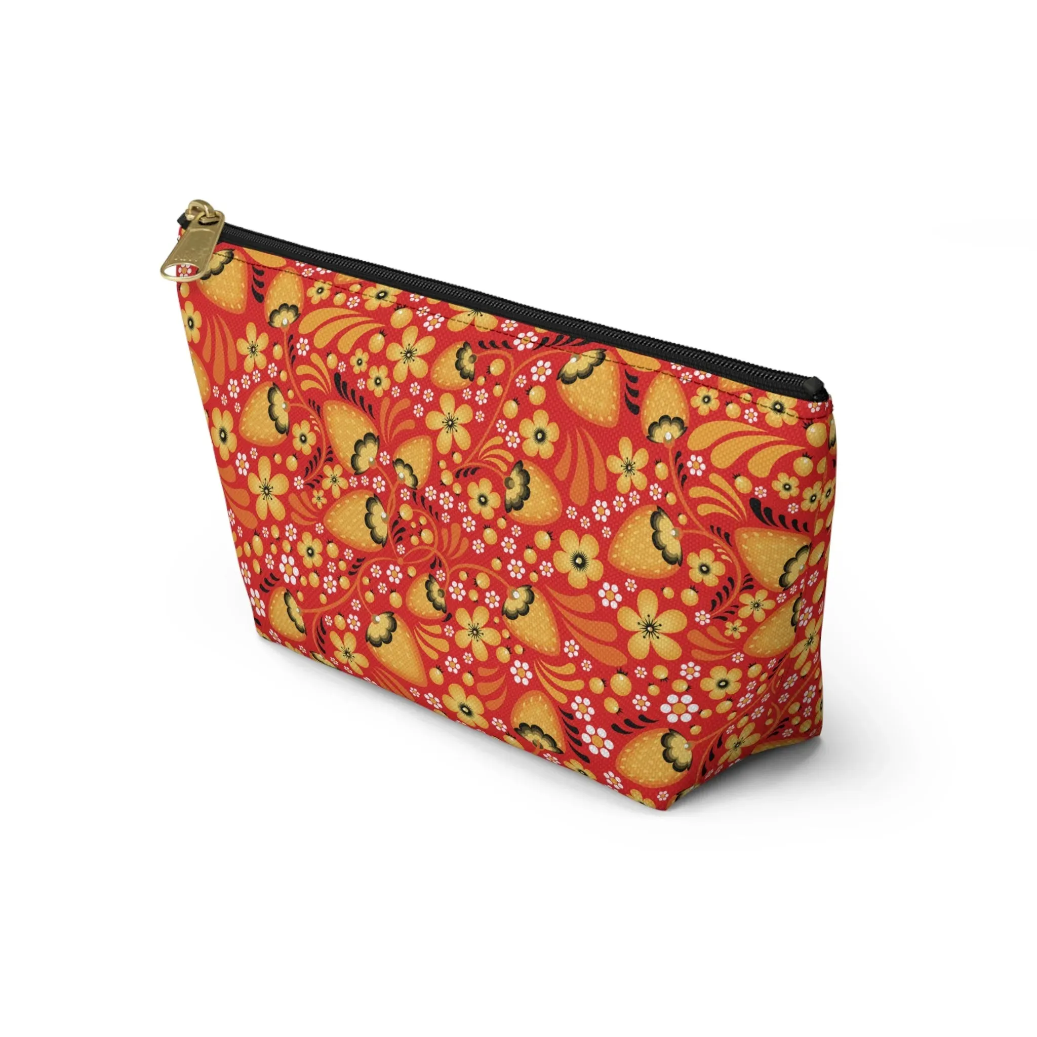 Russian Red Khokhloma Print Pouch