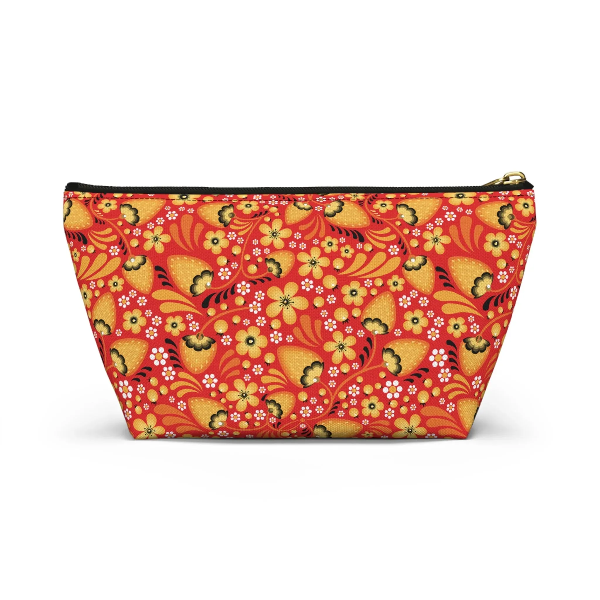 Russian Red Khokhloma Print Pouch