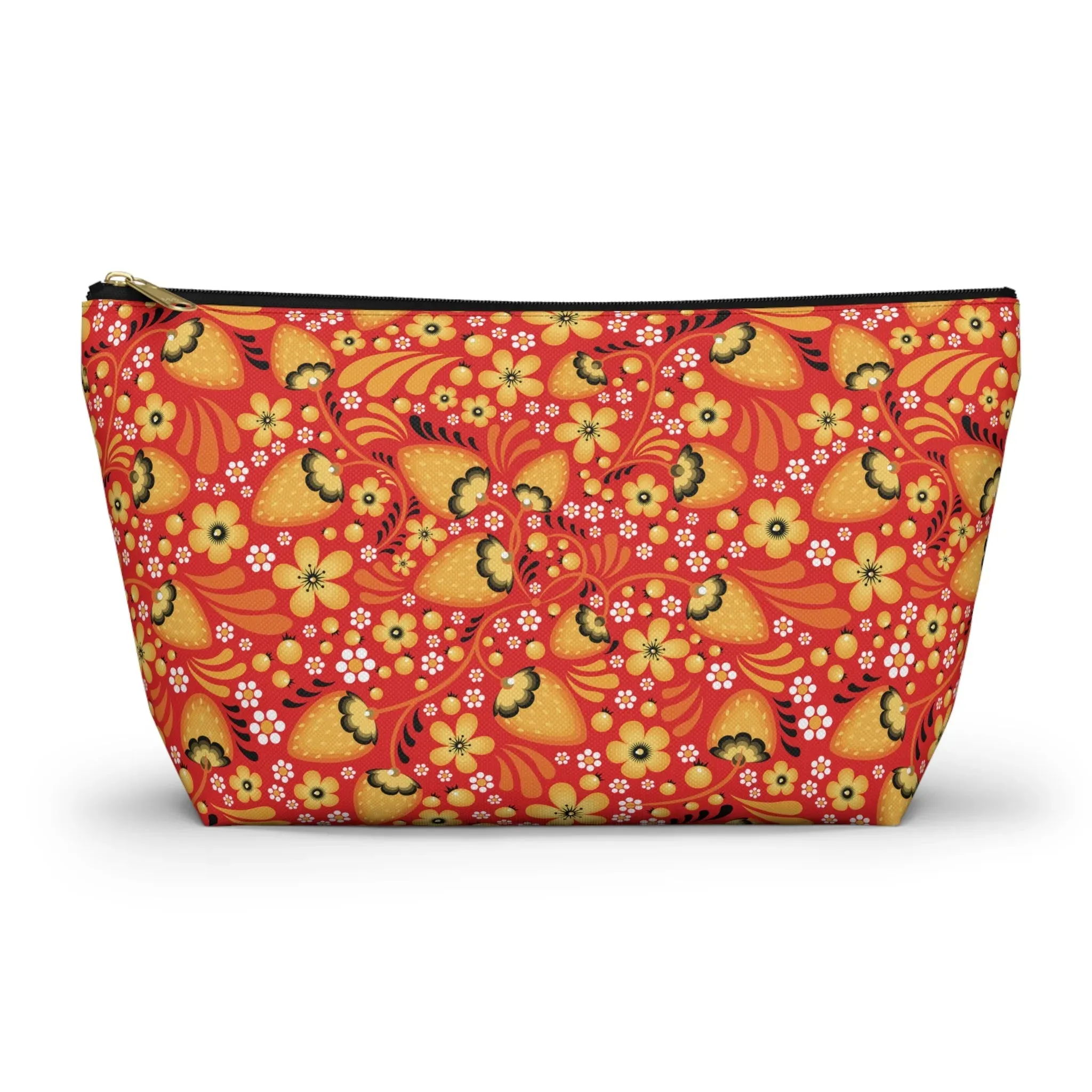 Russian Red Khokhloma Print Pouch
