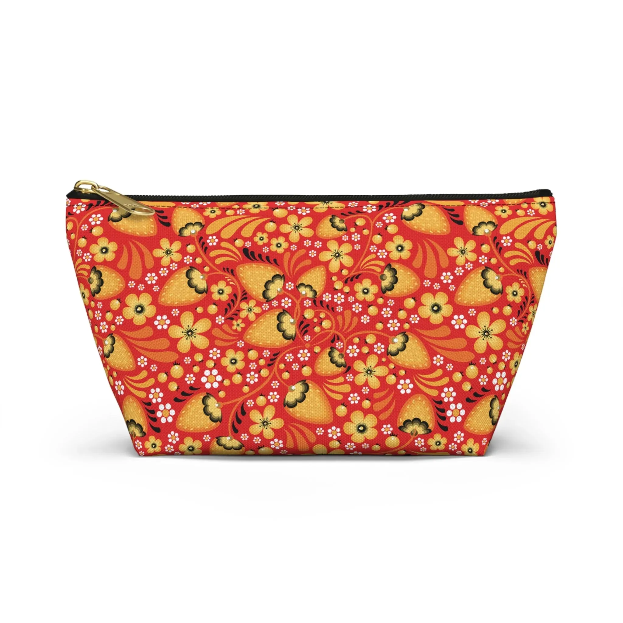 Russian Red Khokhloma Print Pouch