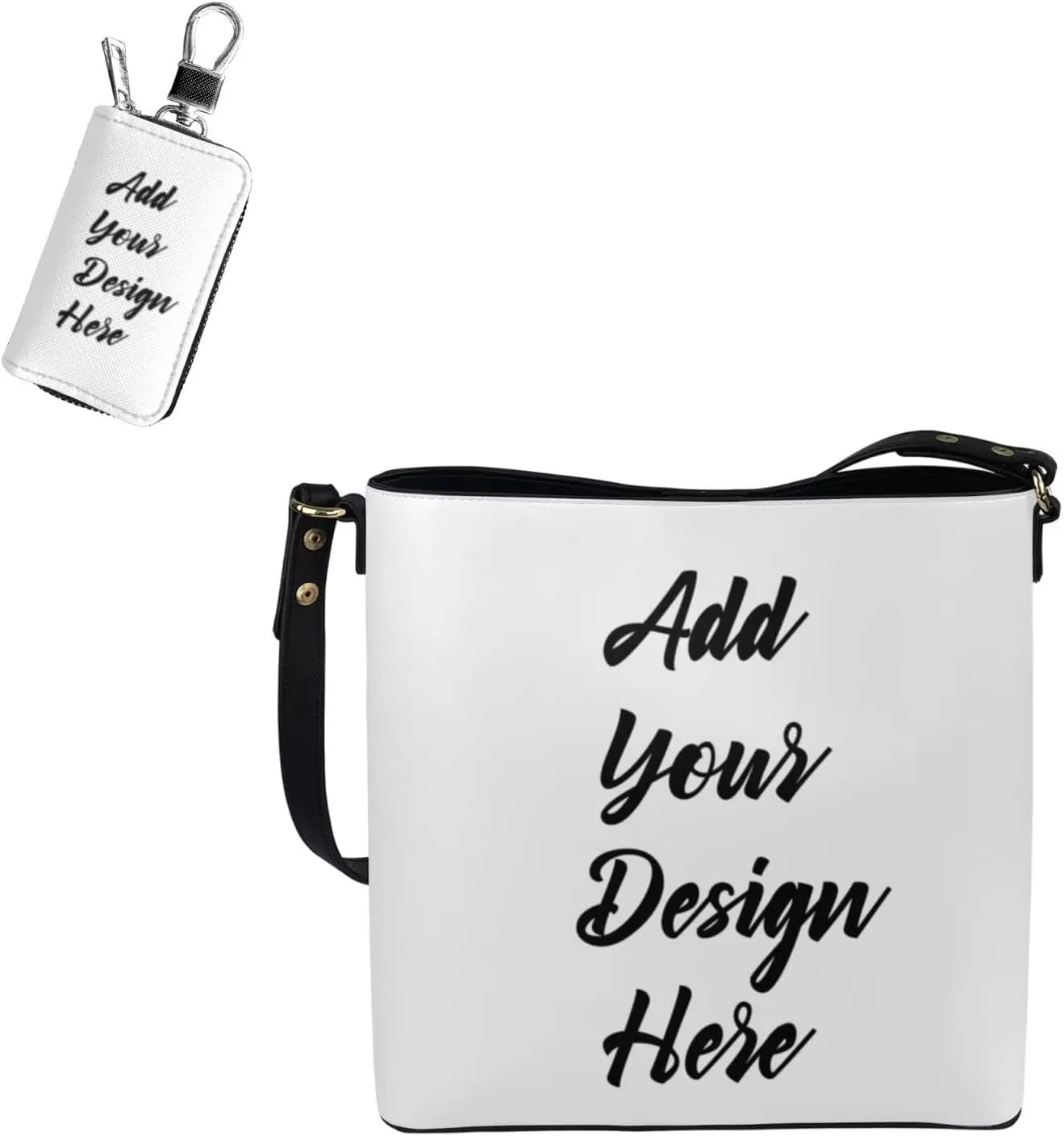 Saddle Bags Set 2 Piece Bucket Bags Shoulder Bag Handbag Car Key Fob Protector