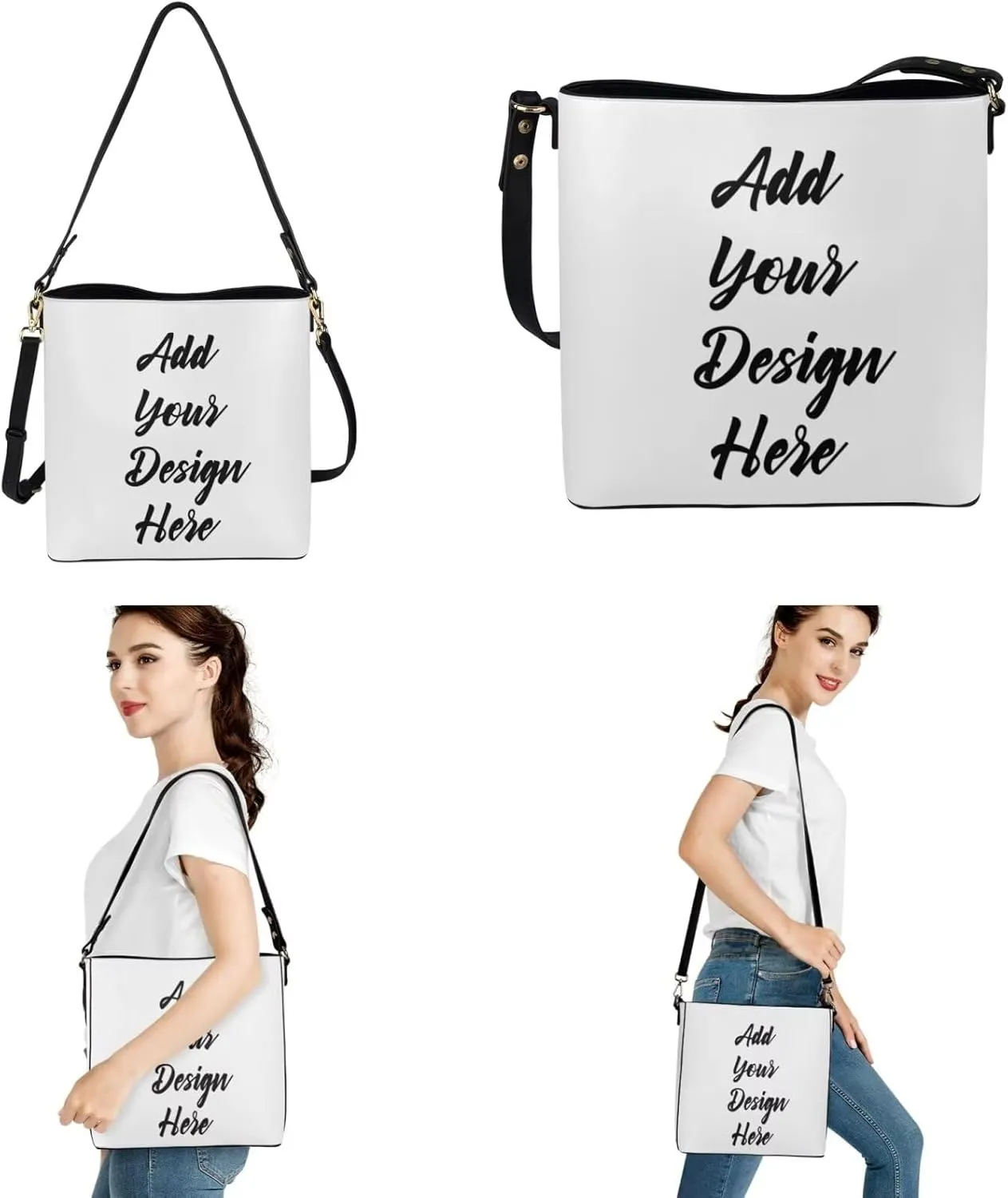 Saddle Bags Set 2 Piece Bucket Bags Shoulder Bag Handbag Car Key Fob Protector
