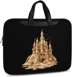 Sandcastle Sand Sculpture Sea Shells Beach Sand Laptop Tote Bag Waterproof Computer Carrying Case Business Office Briefcase
