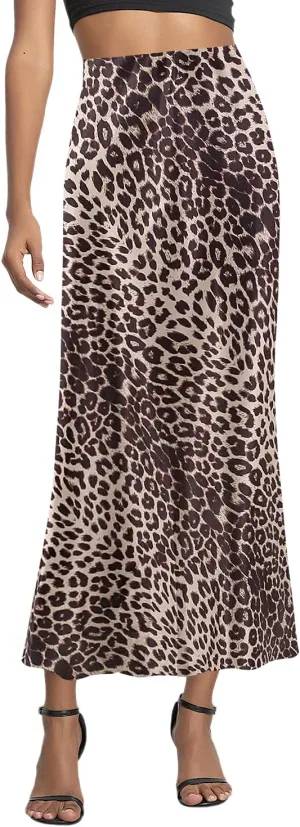Segreto Women's Maxi Bodycon Wrap Print Skirts Elastic High Waist Long Pencil Skirt Stretchy Slim Fit Flower Fishtail Dress
