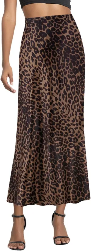 Segreto Women's Maxi Bodycon Wrap Print Skirts Elastic High Waist Long Pencil Skirt Stretchy Slim Fit Flower Fishtail Dress
