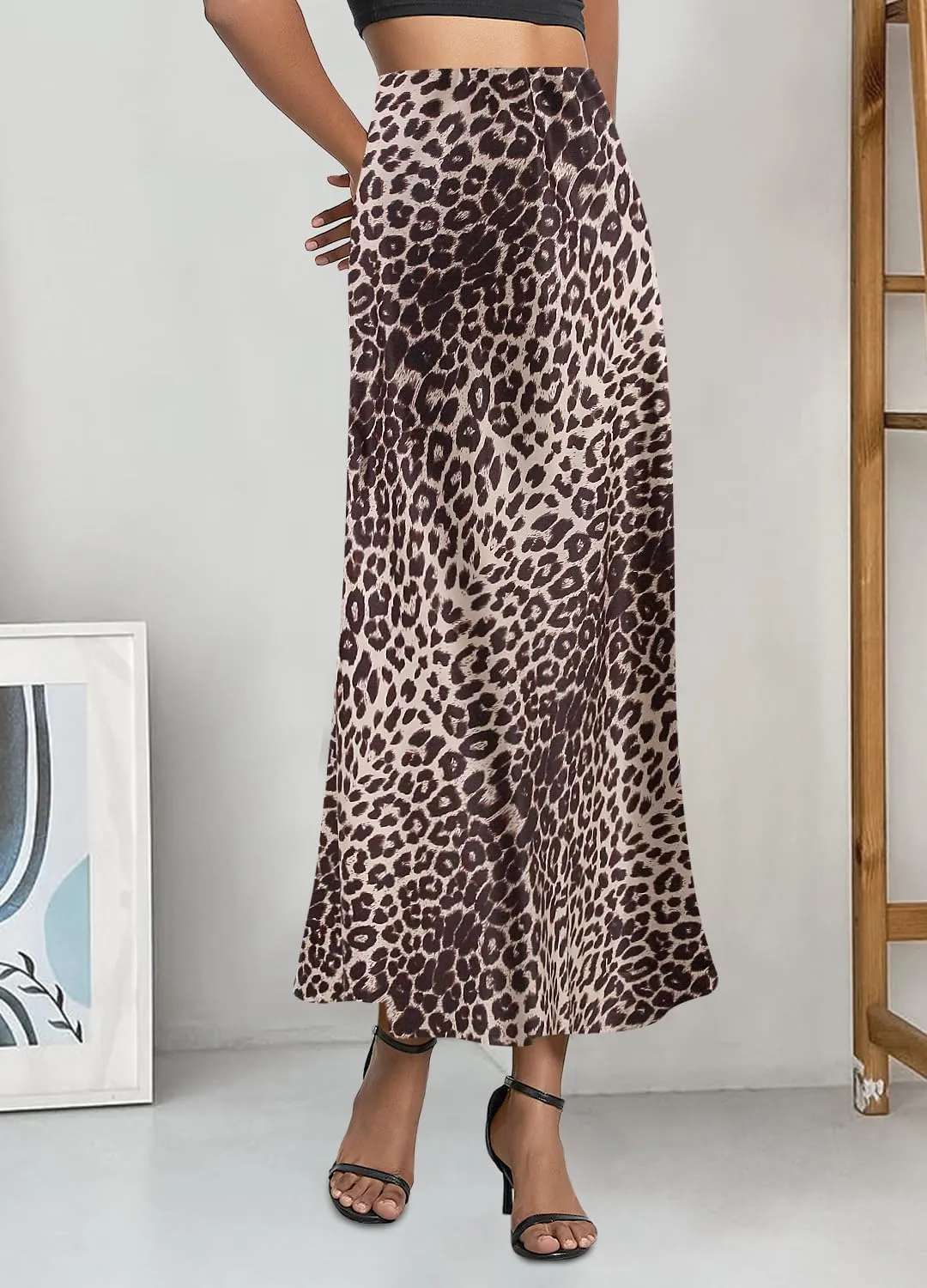 Segreto Women's Maxi Bodycon Wrap Print Skirts Elastic High Waist Long Pencil Skirt Stretchy Slim Fit Flower Fishtail Dress
