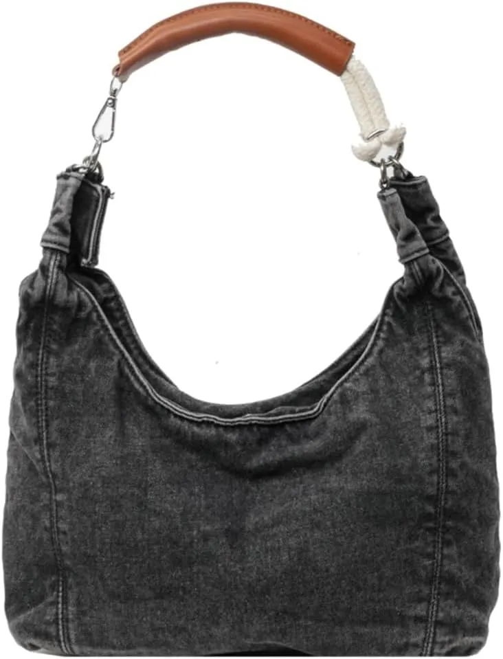 Simple Shoulder Bag For Women Trendy Denim Purse Y2K Womens Tote Bag Slouchy Hobo Purse Work Handbag Lightweight 2025