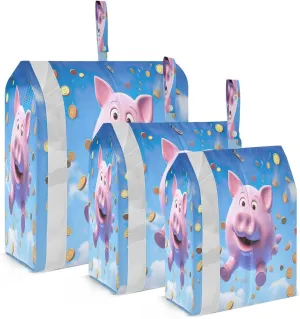 SPRIPORT Cute Piggy Bank Jumping 3 Set Compression Packing Cubes for Travel Lightweight Luggage Organizer Bags for Carry on Suitcase Travel Accessories for Man Woman Clothes Vacation