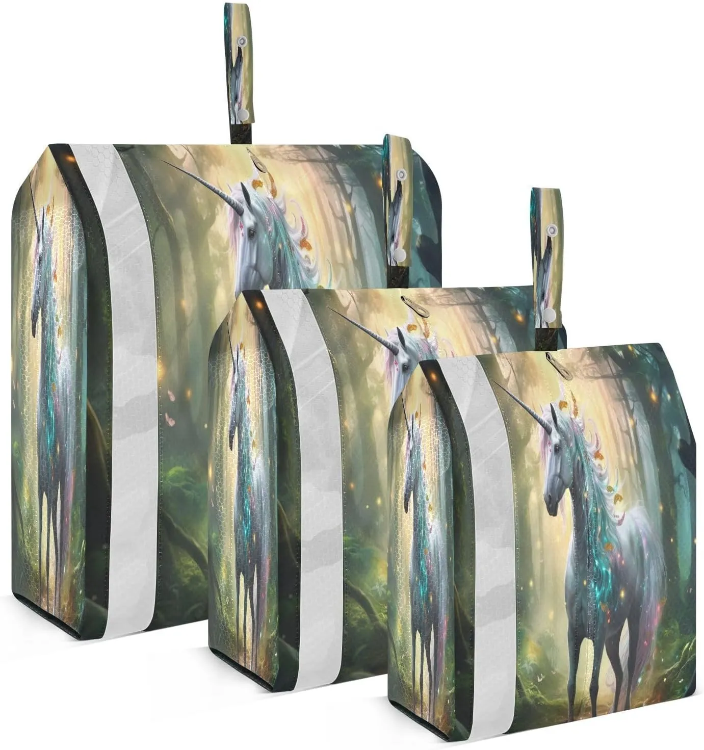 SPRIPORT Forest Unicorn 3 Set Compression Packing Cubes for Travel Lightweight Luggage Organizer Bags for Carry on Suitcase Travel Cubes for Man Woman Clothes Vacation