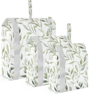 SPRIPORT Watercolor Green Leaves 3 Set Compression Packing Cubes for Travel Lightweight Luggage Organizer Bags for Carry on Suitcase Travel Essentials for Vacation Woman Man Clothes
