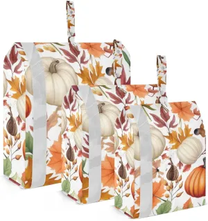 SPRIPORT Watercolor Pumpkins Leave 3 Set Compression Packing Cubes for Travel Lightweight Luggage Organizer Bags for Carry on Suitcase Luggage Cubes for Woman Man Clothes Vacation
