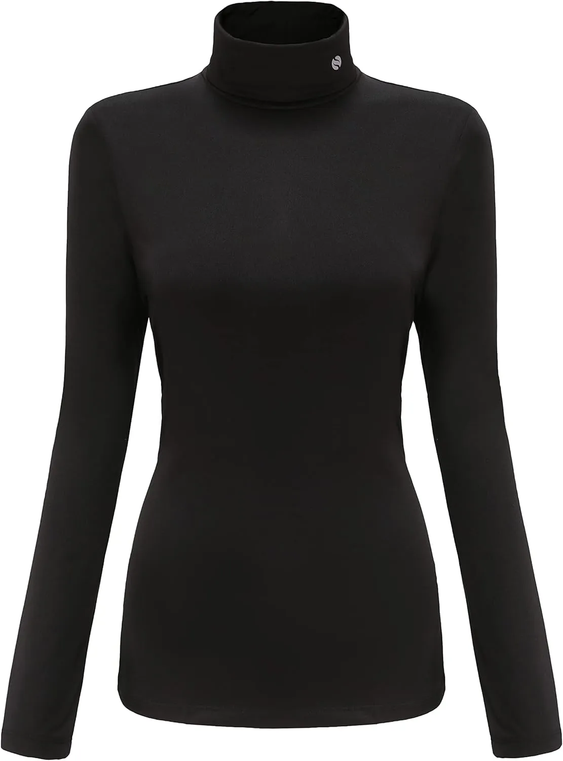 SSLR-Thermal-Shirts for-Women-Turtleneck Long Sleeve Tops Fleece Lined Winter Slim Fitted Mock Neck Base Layer