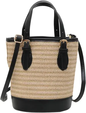 Straw Clutch Bag Cute Summer Beach Bags For Women Rattan Purses Straw Handbags Small Bucket Bag Travel Crossbody Purse 2025