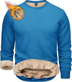 TACVASEN Men's Crewneck Sweatshirt Warm Sherpa Lined Sweatshirts Heavyweight Long Sleeve Underwear Winter Fleece Pullover