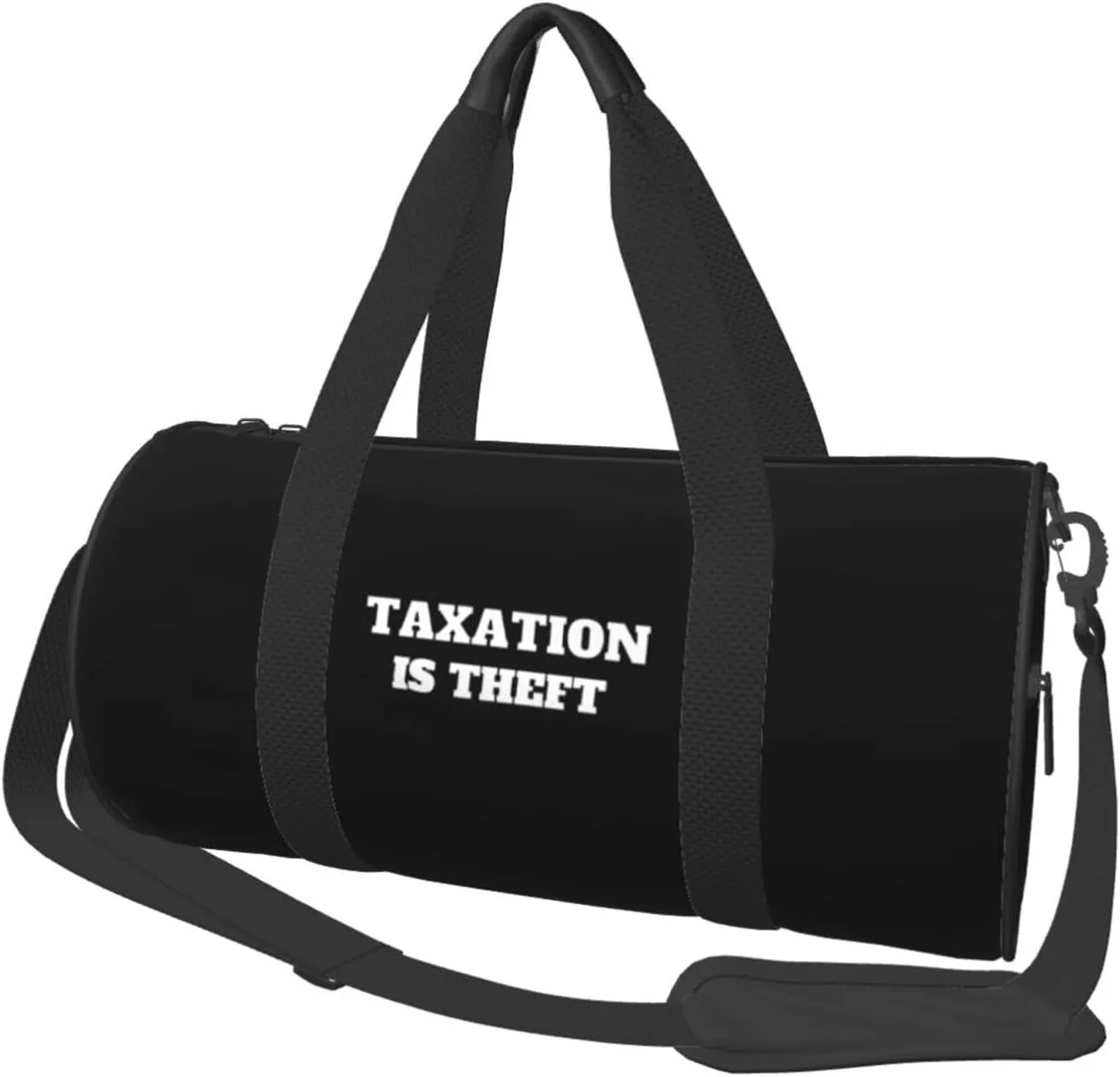 Taxation Is Theft Convertible Garment Bag with Shoulder Strap, Carry on Garment Duffel Bag for Men Women - Rolling Foldable for Travel Luggage Bags (Black)