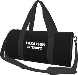 Taxation Is Theft Convertible Garment Bag with Shoulder Strap, Carry on Garment Duffel Bag for Men Women - Rolling Foldable for Travel Luggage Bags (Black)