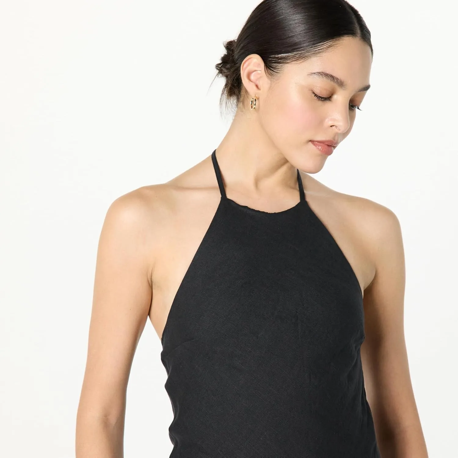 The Drop Women's Standard Ciga Halter Linen Maxi Dress